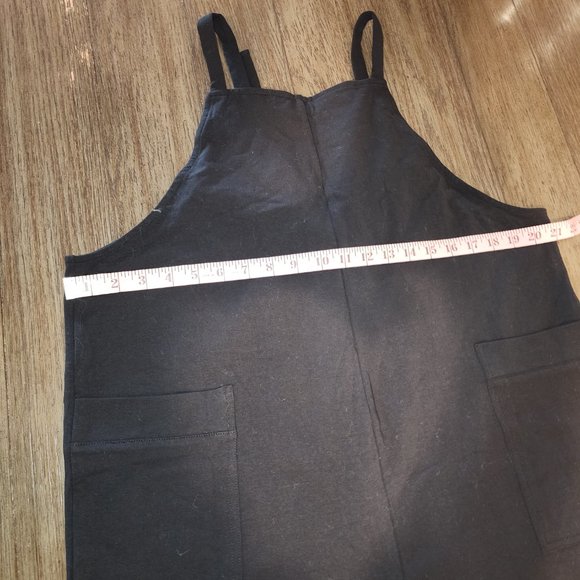 Quince Organic Cotton Maternity Overalls NWT Black Med - Picture 3 of 6